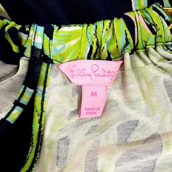 Lilly Pulitzer Lara Navy Big Bam Gold Chain Dress M - Picture 3 of 5